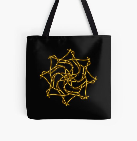 Golden eight pointed star, abstract art All Over Print Tote Bag