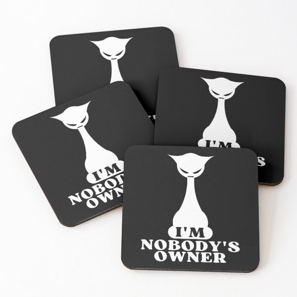 Item preview, I'M NOBODY'S OWNER ANGRY CAT SILHOUETTE - Funny Cat Pictures with Captions and Cat Sayings designed and sold by FunnyCatsFam.