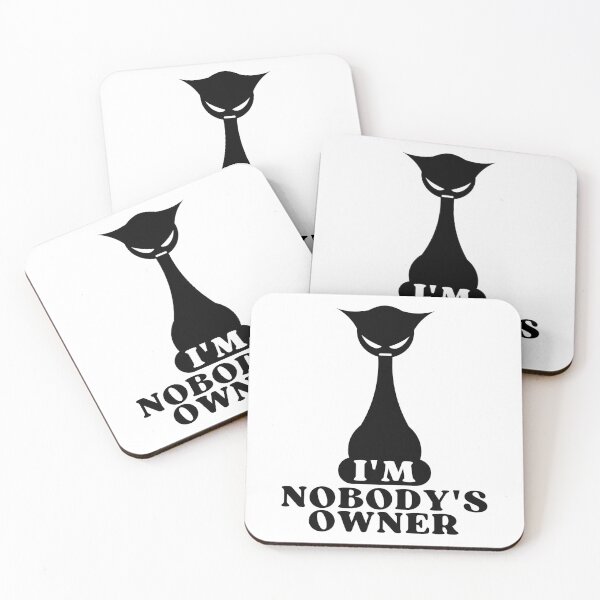 Item preview, I'M NOBODY'S OWNER ANGRY CAT SILHOUETTE - Funny Cat Pictures with Captions and Cat Sayings designed and sold by FunnyCatsFam.