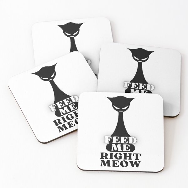 Item preview, FEED ME RIGHT MEOW ANGRY CAT SILHOUETTE - Funny Cat Pictures with Captions and Cat Sayings designed and sold by FunnyCatsFam.