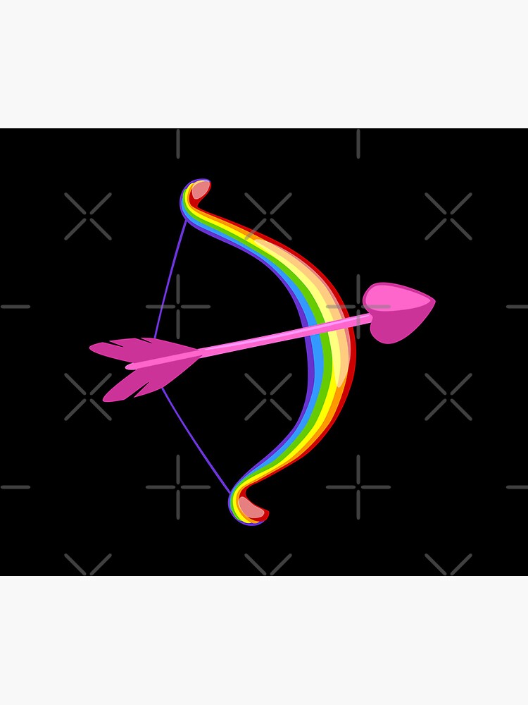 Rainbow Arrow Bow (black background) by Gay-Pride-Depot