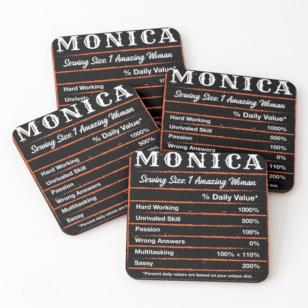 Item preview, Monica Nutrition Facts First Name Personalized Nickname designed and sold by pasthelium8700.