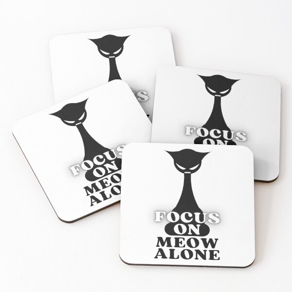 Item preview, FOCUS ON MEOW ALONE ANGRY CAT SILHOUETTE - Funny Cat Pictures with Captions and Cat Sayings designed and sold by FunnyCatsFam.