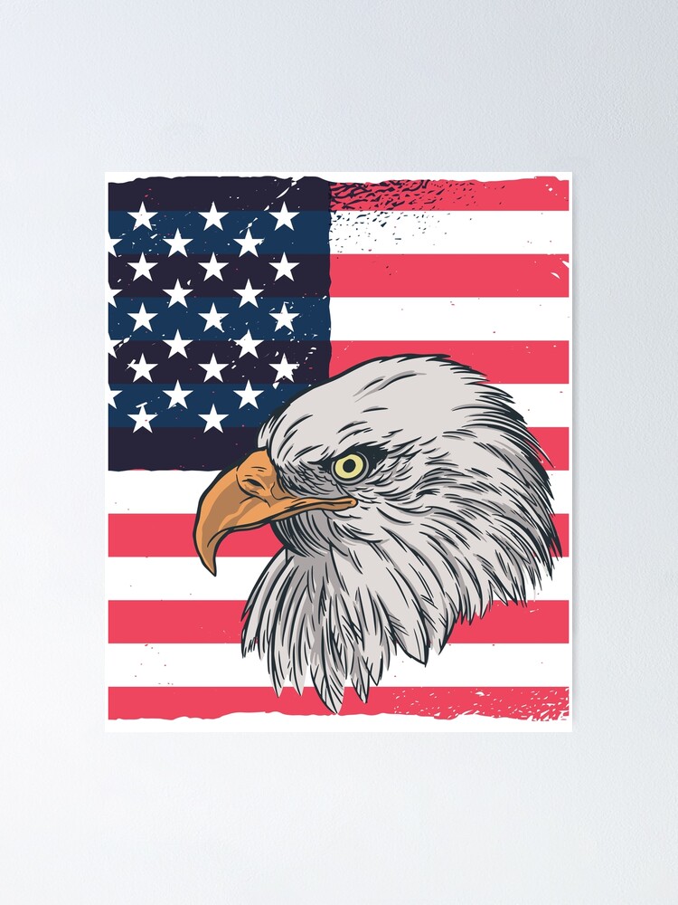 American Eagle USA Flag Stars and Stripes | Poster