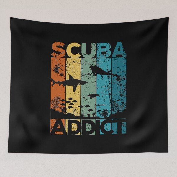 Item preview, Scuba Addict (Underwater Retro Design For Divers) designed and sold by StudioAquaLumos.