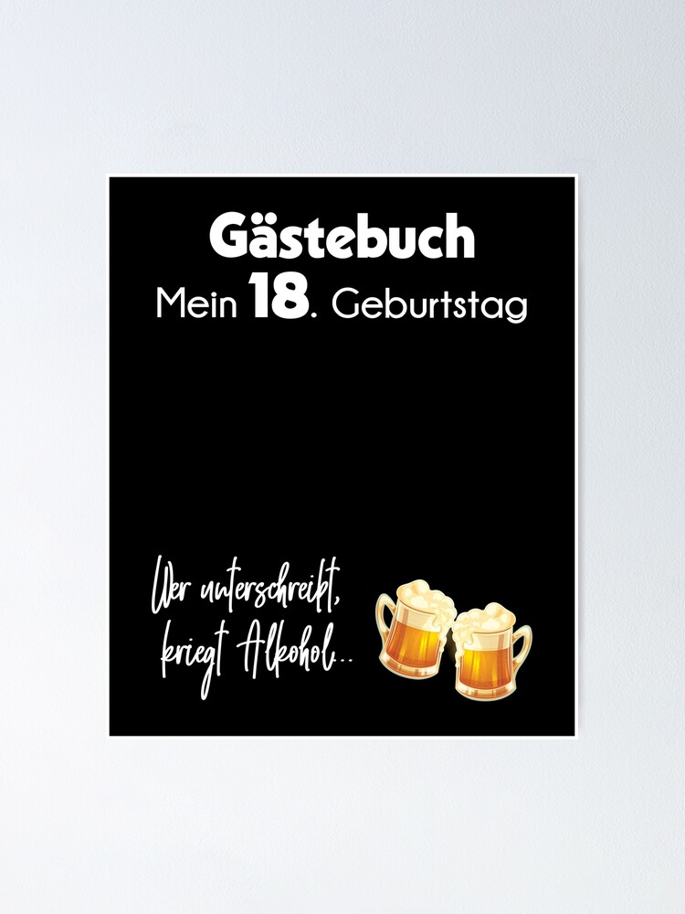 Poster for Sale mit 18 Jahre Gästebuch 18. Geburtstag Geschenk