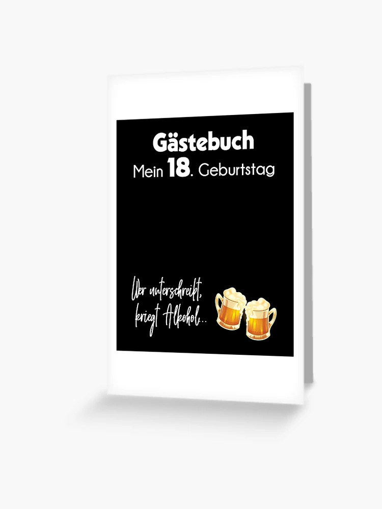 18 Jahre Gästebuch 18. Geburtstag Geschenk Alkohol Party Canvas Print for  Sale by Lenny Stahl