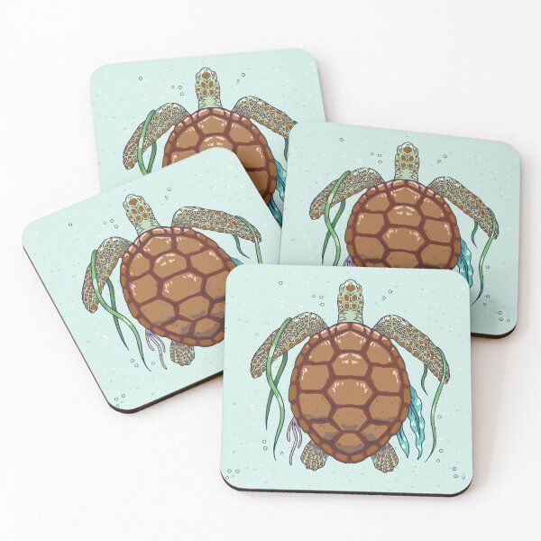 Item preview, Sea turtle underwater with seaweed and coral designed and sold by Shirtey.