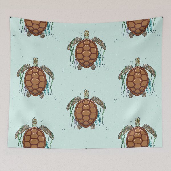 Item preview, Sea turtle underwater with seaweed and coral designed and sold by Shirtey.