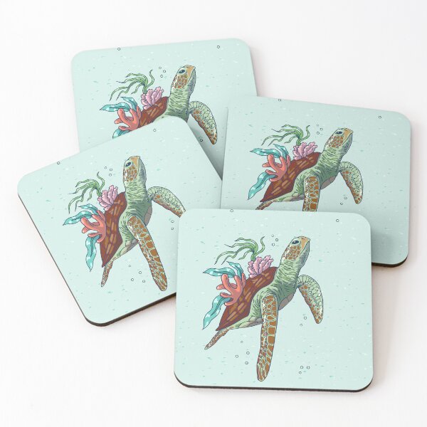 Item preview, Sea turtle underwater with seaweed and coral designed and sold by Shirtey.