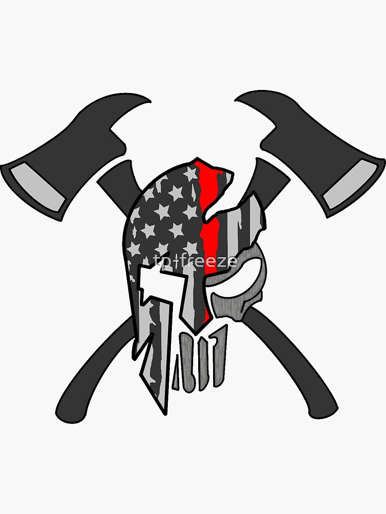 Firefighter Punisher Spartan Sticker for Sale by tp-freeze