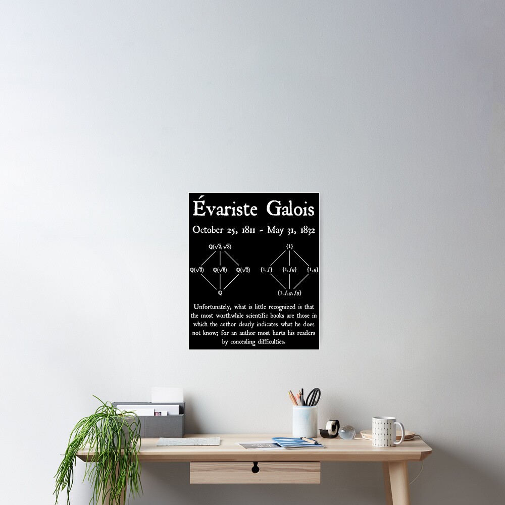 "Evariste Galois Mathematics Education Knowledge Quote Vintage Math