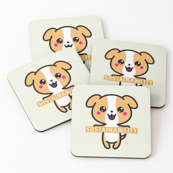 Item preview, Sustainability Cute Little Brown And White Puppy Laughing designed and sold by pixelplaza.