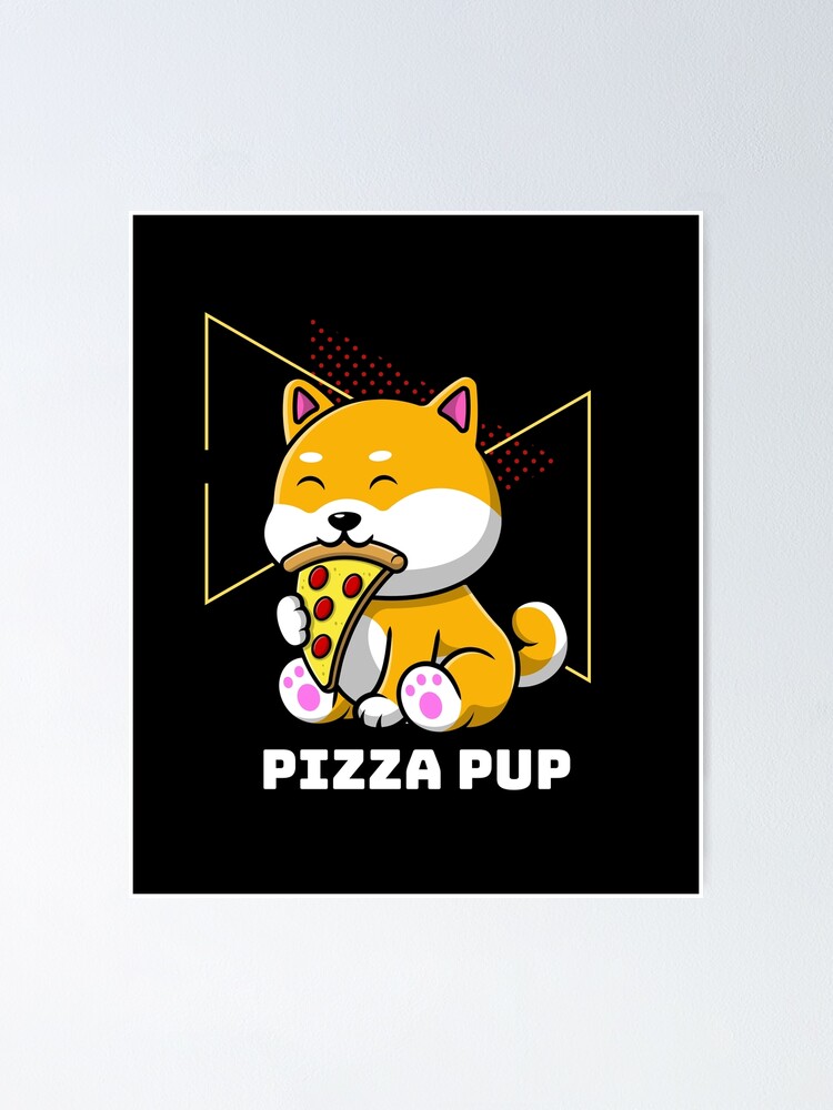 "Dog Eating Pepperoni Pizza Slice Pup" Poster for Sale by TheWildFlix