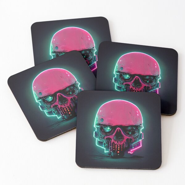 Item preview, Cráneo de neón cyberpunk designed and sold by Duukster.