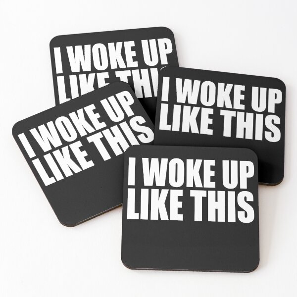 Item preview, i woke up like this - black and white - text  designed and sold by vooART.