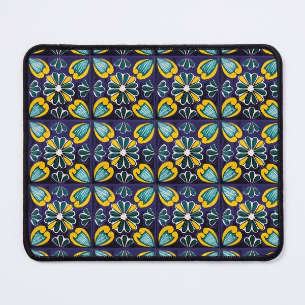 Item preview, Floral bicolor rusic bold glazed ceramic mexican tile designed and sold by T-Mex.