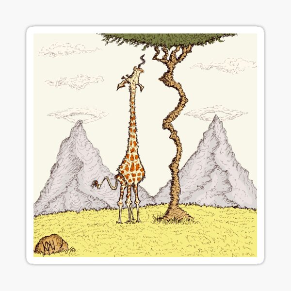 Reaching Giraffe Sticker