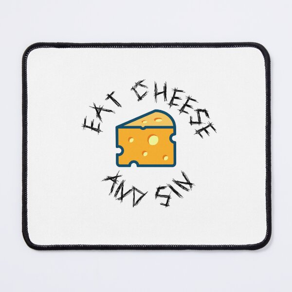 Item preview, Eat Cheese And Sin | Swiss Cheese with Metal Font Funny Meme  designed and sold by SomeDesignThing.