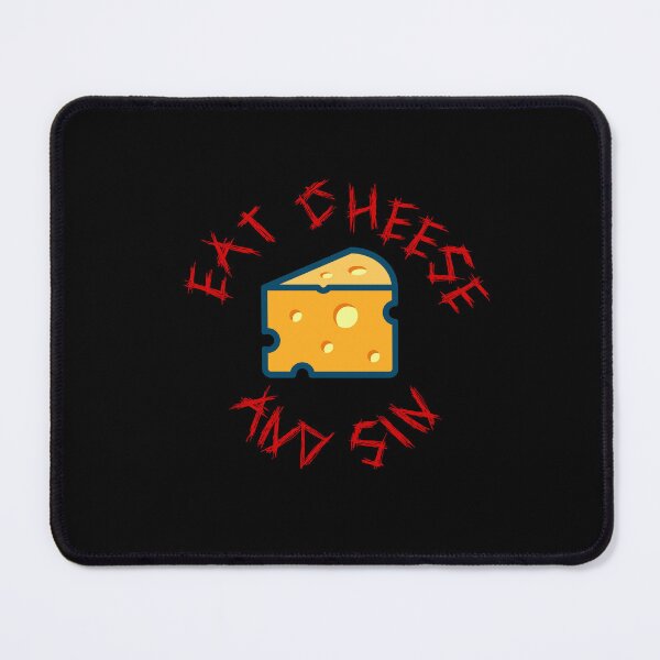 Item preview, Eat Cheese And Sin | Swiss Cheese with Metal Red Font Funny Meme designed and sold by SomeDesignThing.
