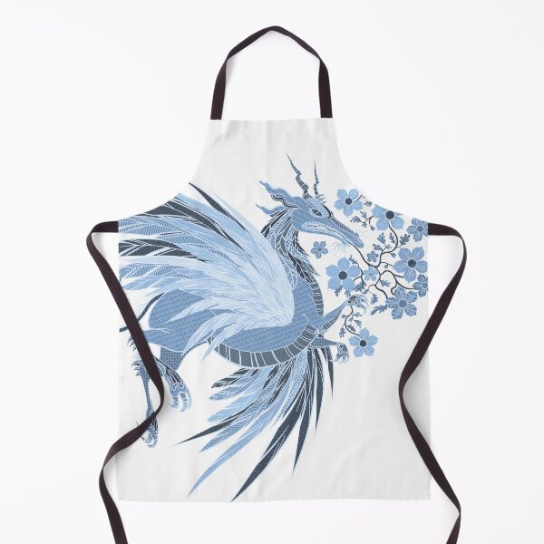 Item preview, Flower Dragon in blue designed and sold by Silver Steer Design.