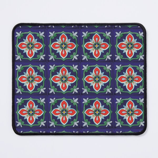 Item preview, Red flower decorative neo mexican tile floral baldosa designed and sold by T-Mex.