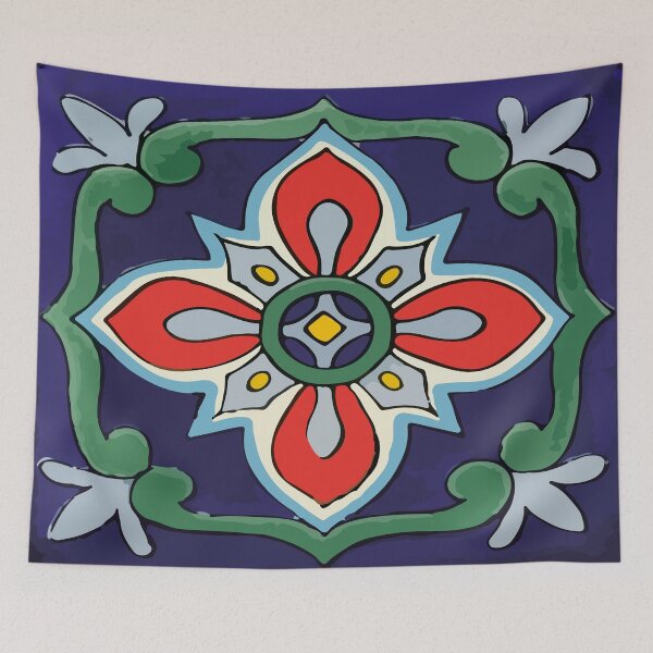 Item preview, Red flower decorative neo mexican tile floral baldosa  designed and sold by T-Mex.