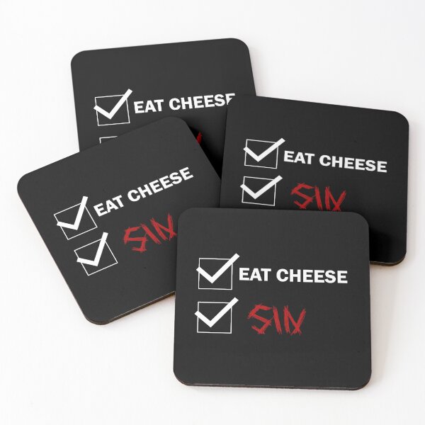 Item preview, Eat Cheese And Sin | Swiss Cheese with Metal Red Font Checklist Funny designed and sold by SomeDesignThing.