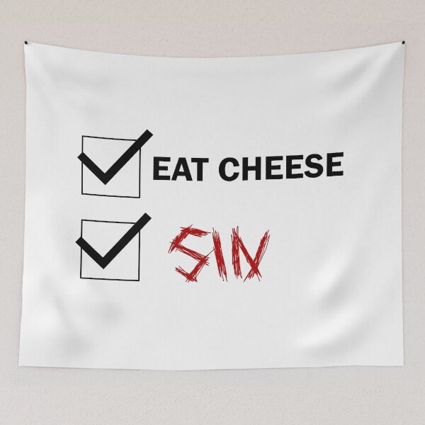 Item preview, Eat Cheese And Sin | Swiss Cheese with Metal Font Checklist Funny designed and sold by SomeDesignThing.