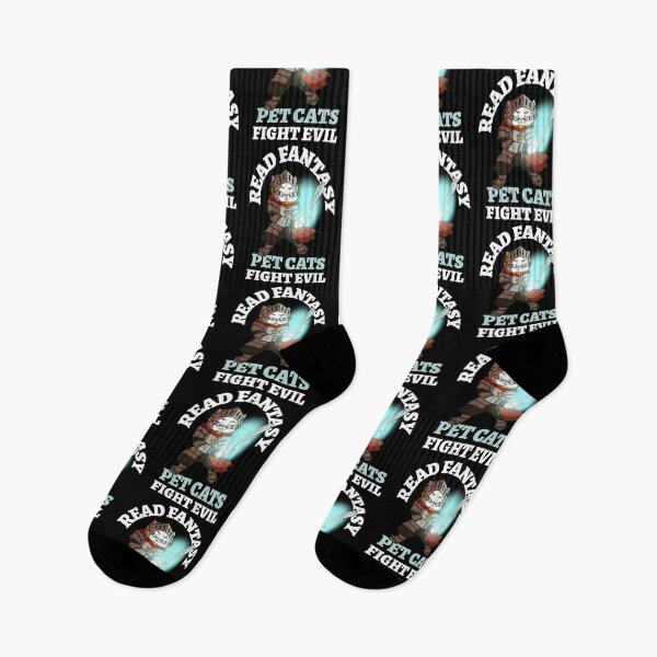 Item preview, Read Fantasy Pet Cats Fight Evil Knight Bookish Bibliophile designed and sold by LadySaltwater.