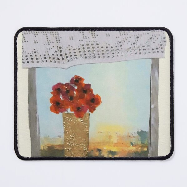 Item preview, Window With Golden Vase and Red Poppies designed and sold by Kathy Gales.