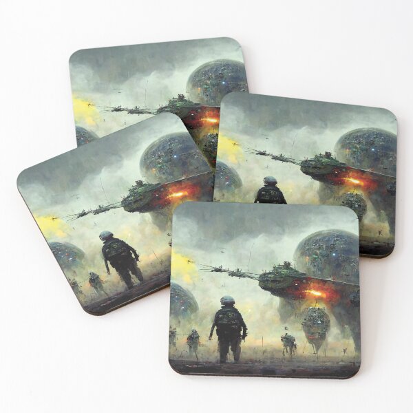 Item preview, Abstract Science Fiction Epic Battlefield | AI Generated Image designed and sold by TMBTM.