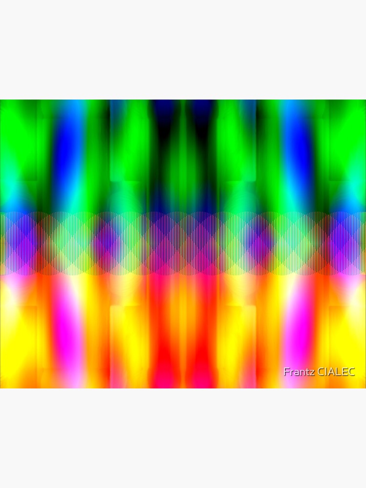 PAINTING OF ABSTRACT PATTERNS WITH VERTICAL STRIPES IN RAINBOW COLORS. |  Art Board Print