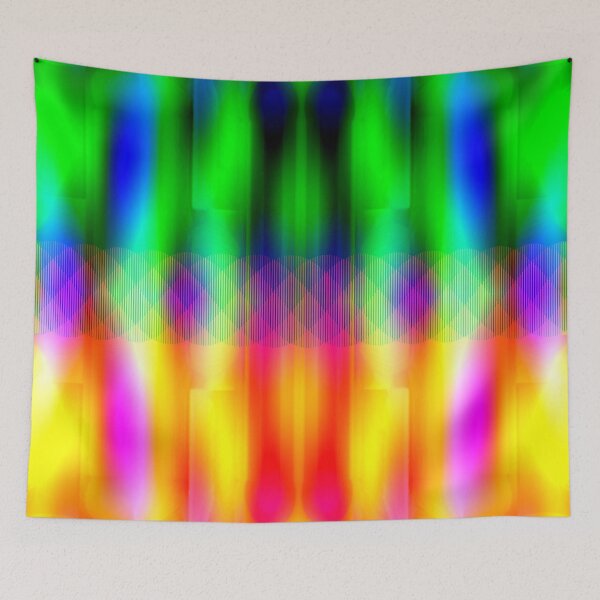 Item preview,  PAINTING OF ABSTRACT PATTERNS WITH VERTICAL STRIPES IN RAINBOW COLORS. designed and sold by Ralek.