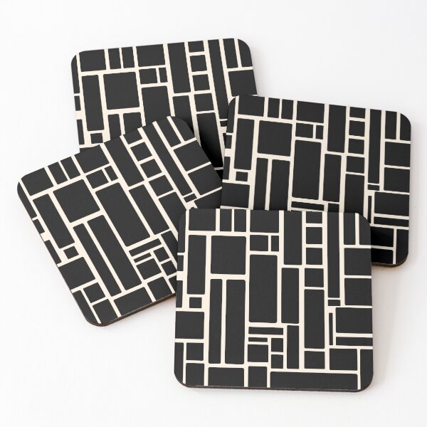 Item preview, Modulus Minimalist Geometric Pattern in Black and Almond Cream designed and sold by kierkegaard.