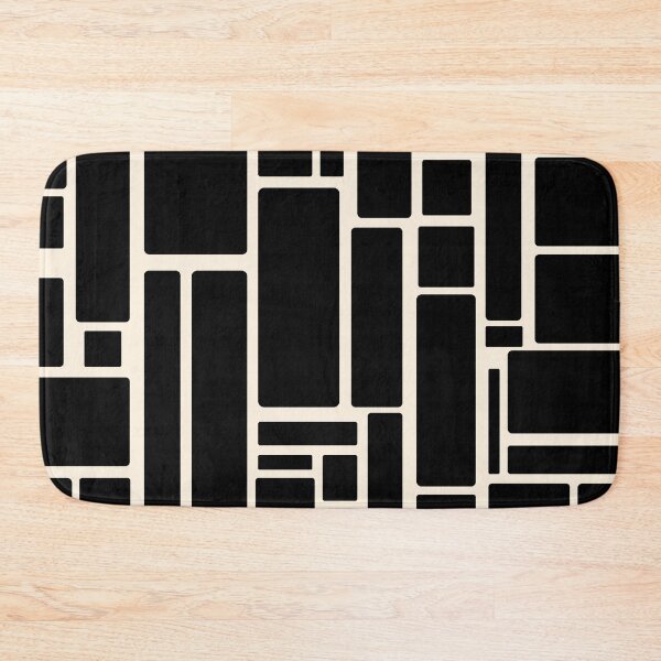 Item preview, Modulus Minimalist Geometric Pattern in Black and Almond Cream designed and sold by kierkegaard.