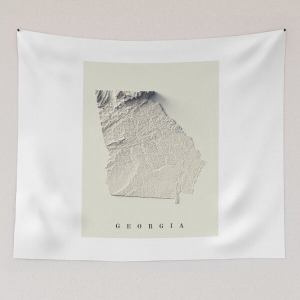 Item preview, Georgia, USA Relief Map 3D digitally-rendered designed and sold by ThinkAboutMaps.