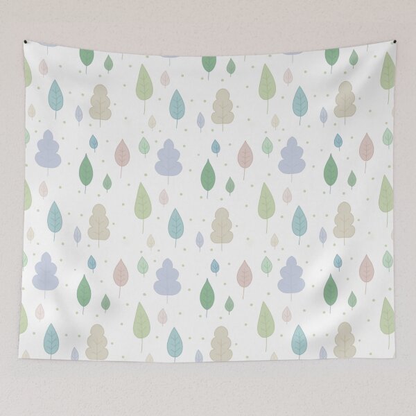 Item preview, Cute pastel colour leaves pattern  designed and sold by Sanaura.