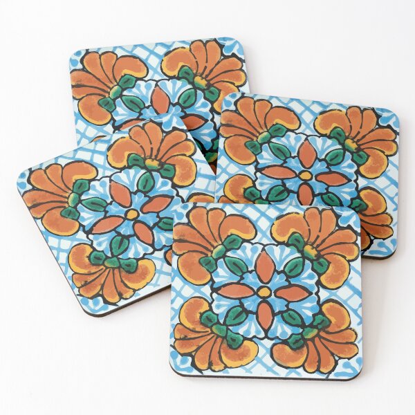 Item preview, Celeste bouquet retro mexican talavera tile vintage interior design designed and sold by T-Mex.