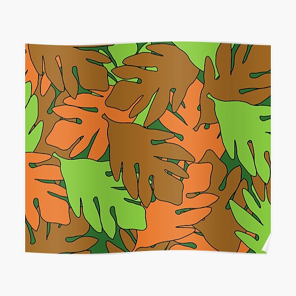 "&lsquo;Ulu Leaves with Dark Green Background" Poster for Sale by