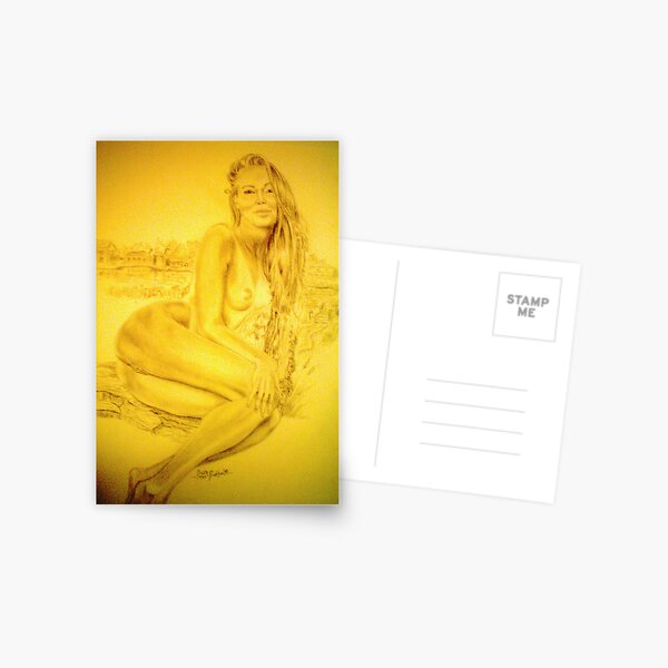 Aged Parchment Nude Postcard