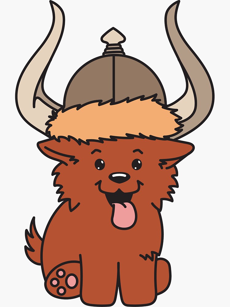 Thumbnail 3 of 3, Sticker, Viking Puppy designed and sold by HMCraft.