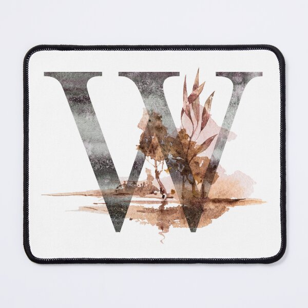 Item preview, Watercolor floral W wedding monogram letter print designed and sold by tiana-geo.