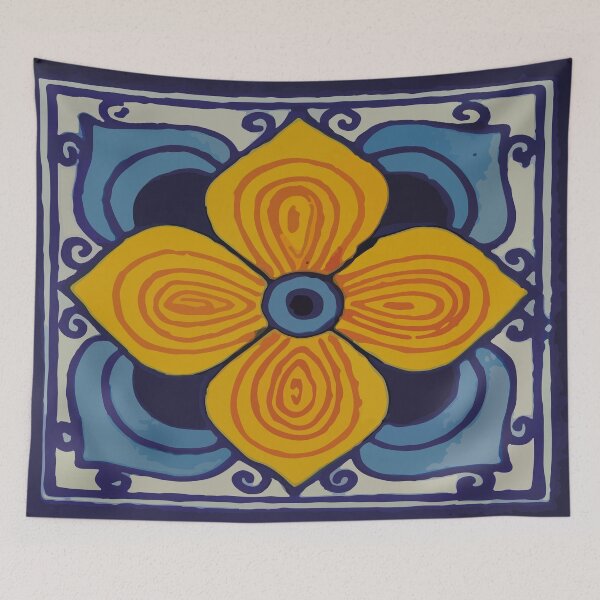 Item preview, Orange fleur classic decorative talavera tile house decoration designed and sold by T-Mex.