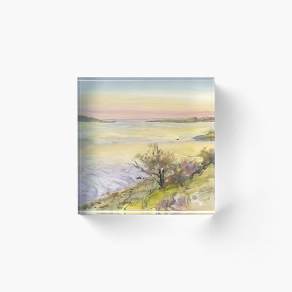 Item preview, Calm lake landscape. Watercolor painting. designed and sold by Sveta Mikhalevich.