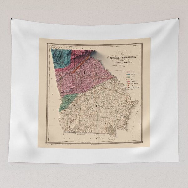 Item preview, 1849 Georgia, USA Relief Map 3D digitally-rendered designed and sold by ThinkAboutMaps.