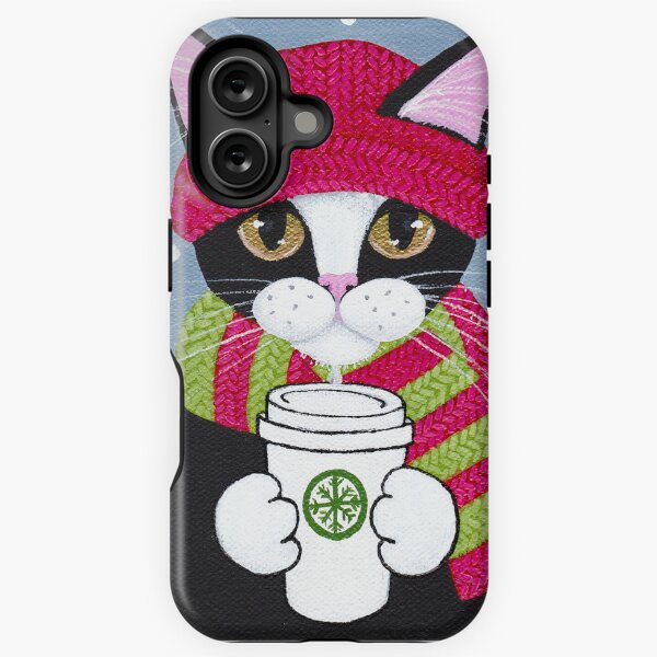 Item preview, Winter Coffee Tuxedo Cat designed and sold by KilkennyCat Art.