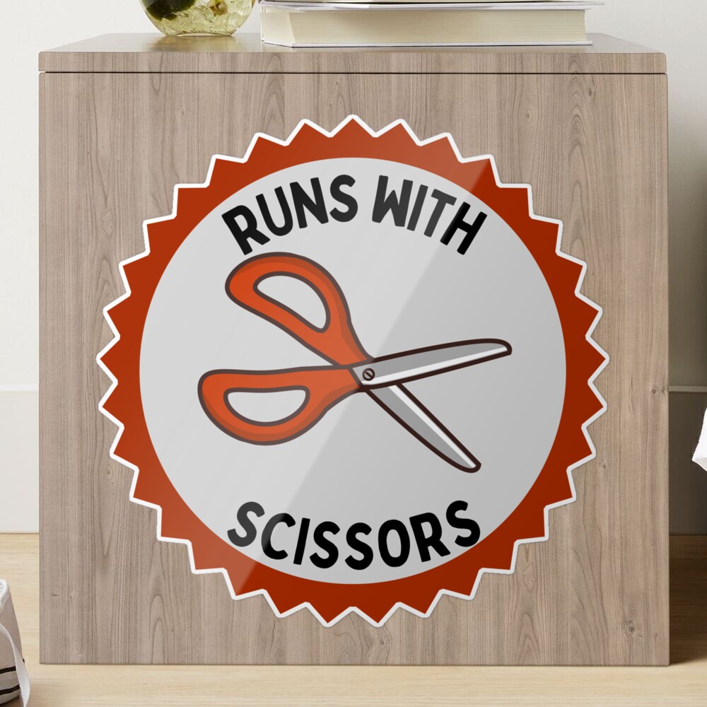 Runs With Scissors Demerit Badge | Greeting Card