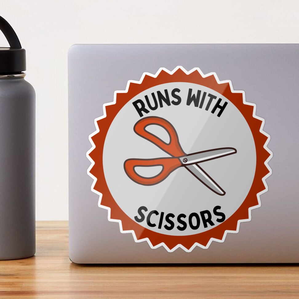 Runs With Scissors Demerit Badge Art Board Print for Sale by