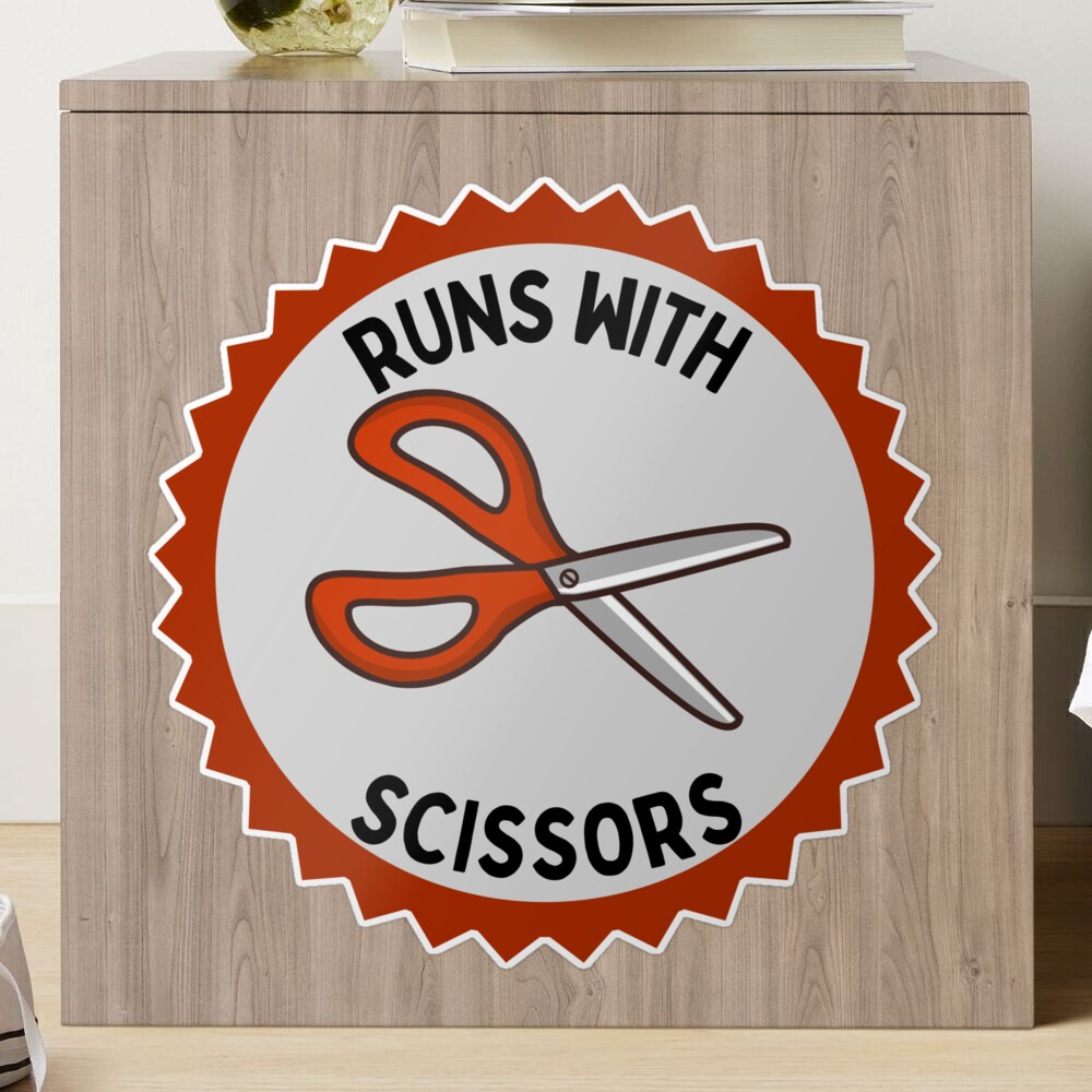 Runs With Scissors Demerit Badge | Greeting Card